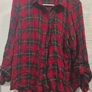 Zac & Rachel Red and Black Plaid Button Down Shirt